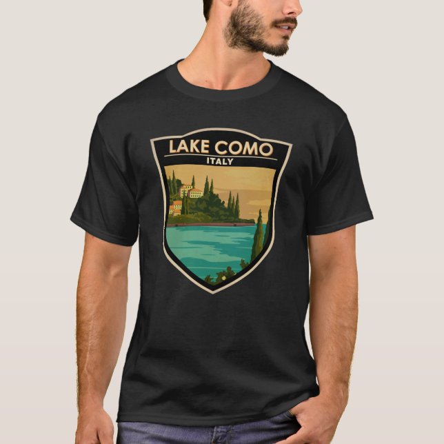 Camiseta Lago Como Itália Vintage (Frente)