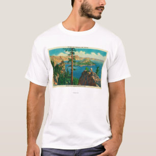 Camiseta Lago crater que mostra a ilha do feiticeiro na
