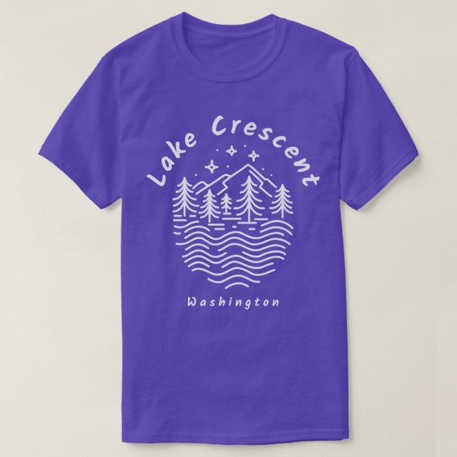 Camiseta Lago Crescent Washington Souvenir (Frente do Design)