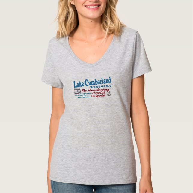 Camiseta Lago Cumberland Camisa-T-Shirt do Pescoço feminino (Frente)