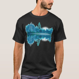 Camiseta Lago de Guitarra Sombra Amor Guitarra Músico Rock