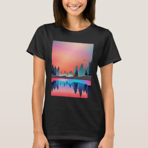 Camiseta Lago de inverno Cênico com Veado