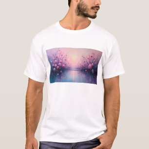 Camiseta Lago de Sakura Místico   Zen Floral Sonha