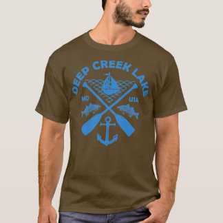 Camiseta Lago Deep Creek Maryland Barco de Pesca Paddle Adv