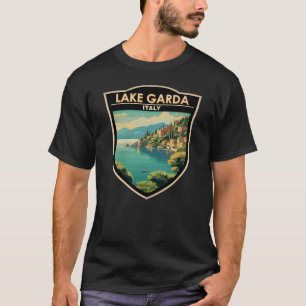 Camiseta Lago di Garda Italia Viagem Art Vintage
