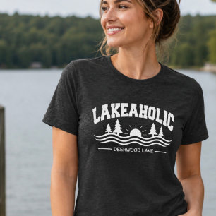 Camiseta Lago Divertido Viciado em Lago Deerwood Clássico V