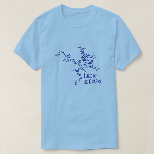 Camiseta Lago do Mapa de Ozarks Missouri (Frente do Design)