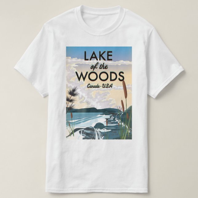 Camiseta Lago do Woods USA canada (Frente do Design)