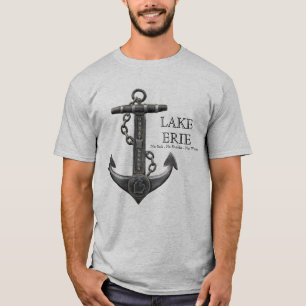Camiseta Lago ERIE âncora náutica em relevo