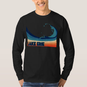 Camiseta Lago Erie Retro Barco Vias de Navegação e Pesca