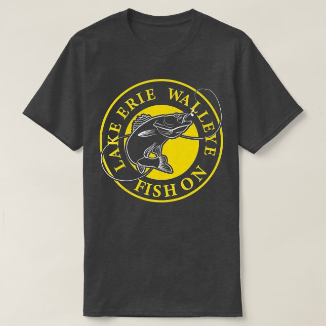 Camiseta Lago Erie Walleye Peixes Em (Frente do Design)