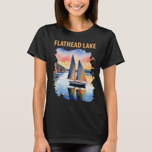 Camiseta Lago Flathead Montana Vela Viagem