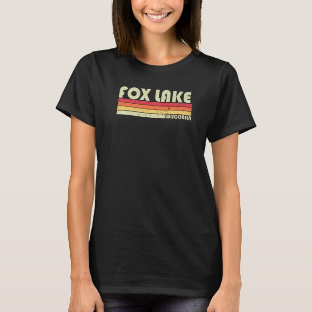 Camiseta Lago Fox Wisconsin  Pesca Acampamento Verão (Frente)