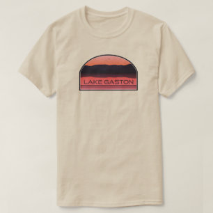 Camiseta Lago Gaston Carolina do Norte Virgínia Red Sunrise