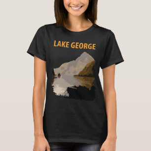 Camiseta Lago George Montanha Lago Viagem Retro