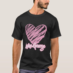 Camiseta Lago George New York Vacation Love Pink Heart