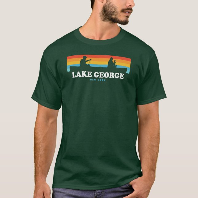 Camiseta Lago George, Nova York Canoe (Frente)