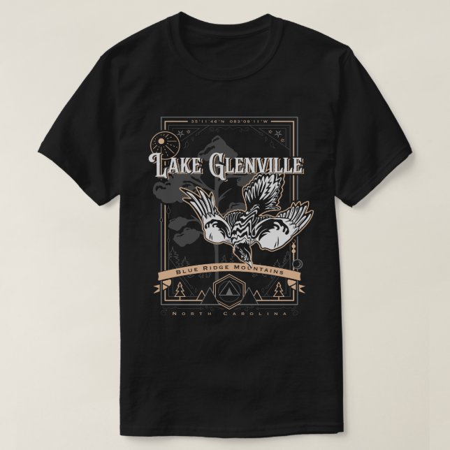 Camiseta lago glenville norte carolina geobird (Frente do Design)
