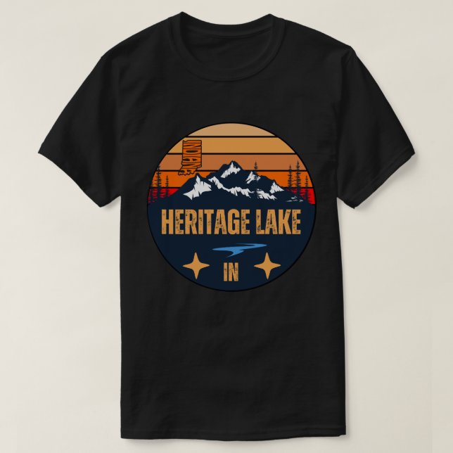 Camiseta Lago Heritage, Indiana (Frente do Design)