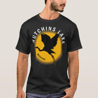 Camiseta Lago Hutchins em Michigan Heron Sunrise