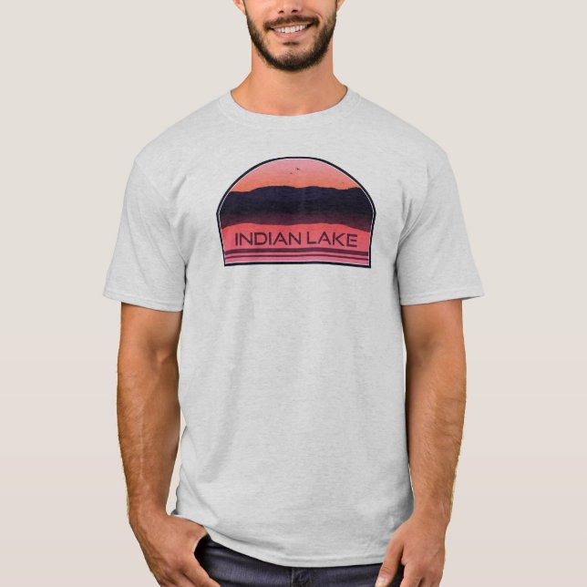 Camiseta Lago Indiano Nova York Red Sunrise (Frente)