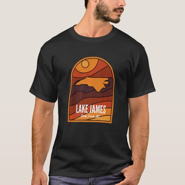 Camiseta Lago James State Park Nc Retro (Frente)