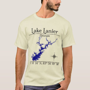 Camiseta Lago Lanier Coordenadas do Compasso da Geórgia