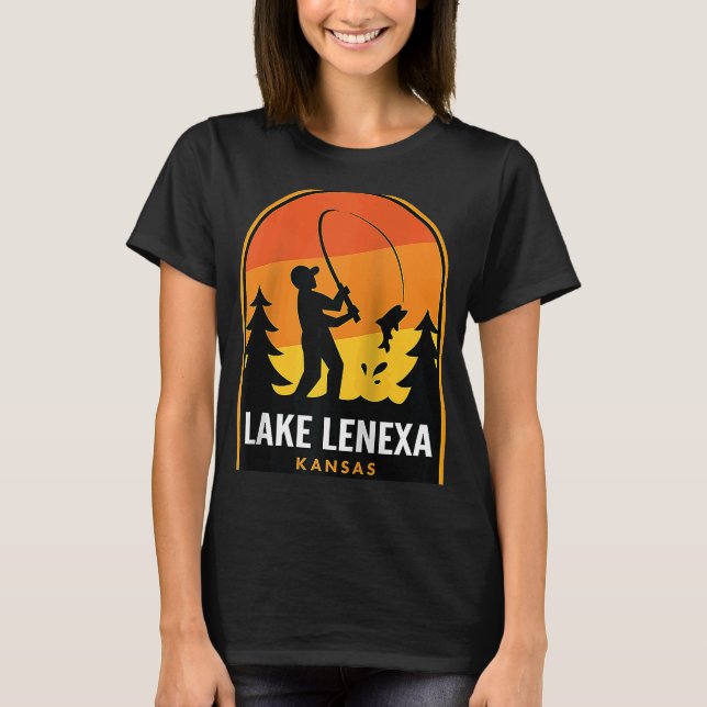 Camiseta Lago Lenexa Kansas Fisheries Raglan (Frente)