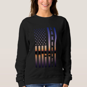 Camiseta Lago Life American Flag Barco Fish Camping La