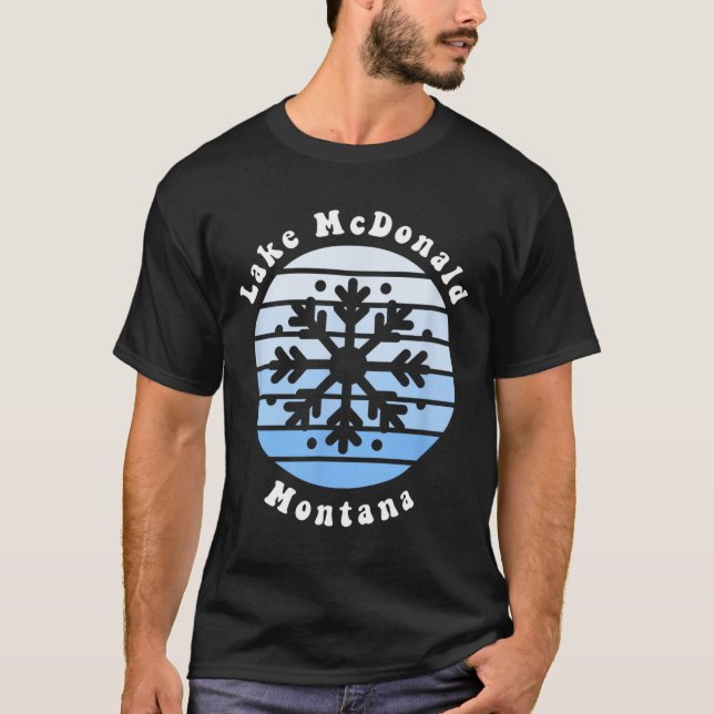 Camiseta Lago Mcdonald Montana Snowflake Christmas Winter S (Frente)