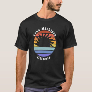 Camiseta Lago Michigan Illinois IL Sunrise Souveni
