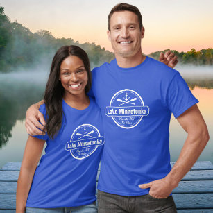 Camiseta Lago Minnetonka Minnesota âncora cidade e nome