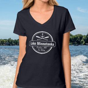 Camiseta Lago Minnetonka Minnesota âncora cidade e nome