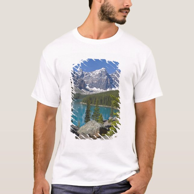 Camiseta Lago Moraine, Rochas Canadenses, Alberta, Canadá (Frente)