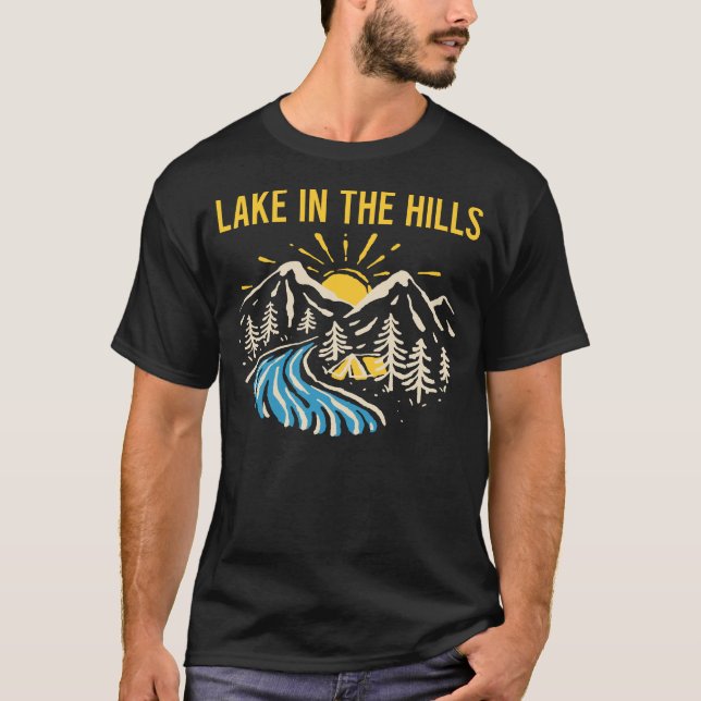 Camiseta Lago Nature Landscape nas Colinas (Frente)