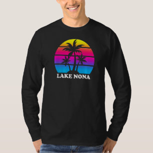 Camiseta Lago Nona Florida Retro Palm Tree Sunset Vacing