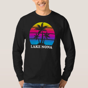 Camiseta Lago Nona Florida Retro Palm Tree Sunset Vacing