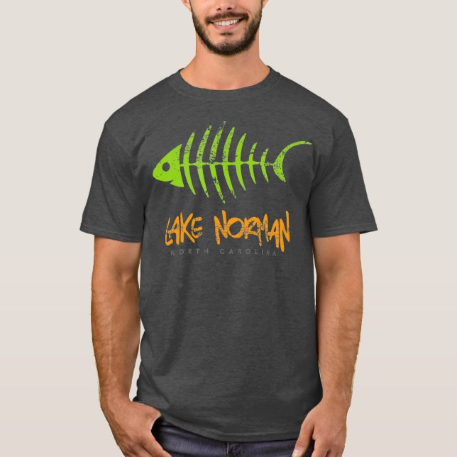 Camiseta Lago Norman Fish Fishbone Gift Afetado (Frente)