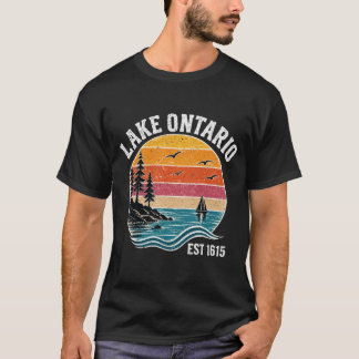 Camiseta Lago Ontário Est 1615 Retro Vintage