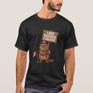 Camiseta Lago Ontário Sempre Animal Castor Engraçado Anti L