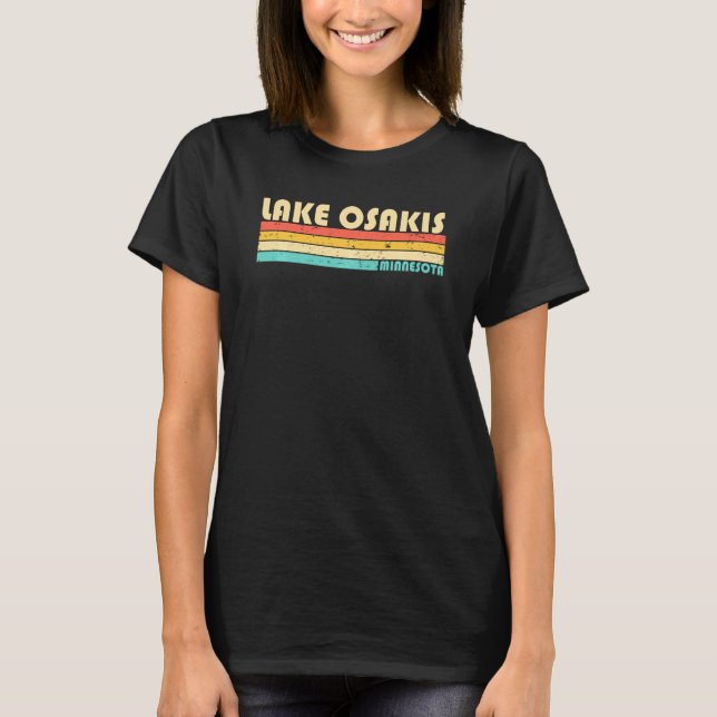 Camiseta Lago Osakis Minnesota Piada Pesca Acampamento Verã (Frente)