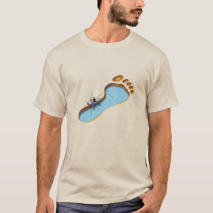 Camiseta Lago Pegada - Arte de Pesca Surreal