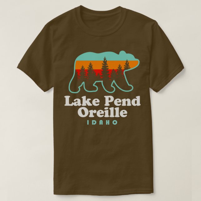Camiseta Lago Pend Oreille Idaho Camping TSirt (Frente do Design)