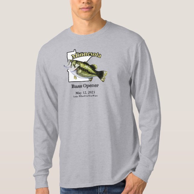Camiseta Lago Personalizado/Data Minnesota Bass Opener Ligh (Frente)