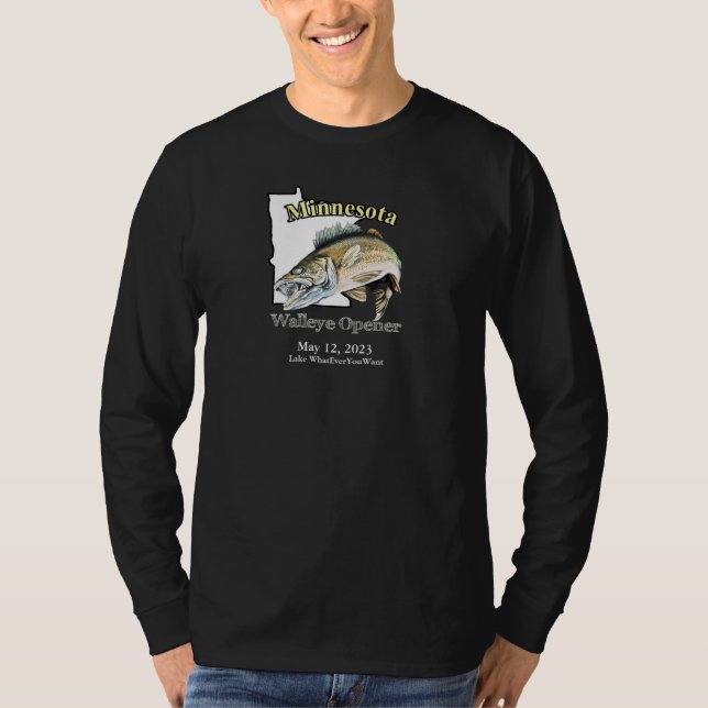 Camiseta Lago Personalizado/Data Minnesota Walleye Opener T (Frente)