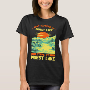 Camiseta Lago Priest Do Lago De Férias Do Barco De Pesca