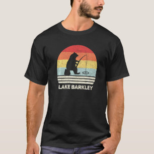 Camiseta Lago Retro Barkley Kentucky Urso Pescando Para Pei