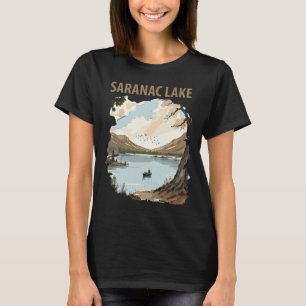 Camiseta Lago Saranac NY Adirondack Viagem Retro