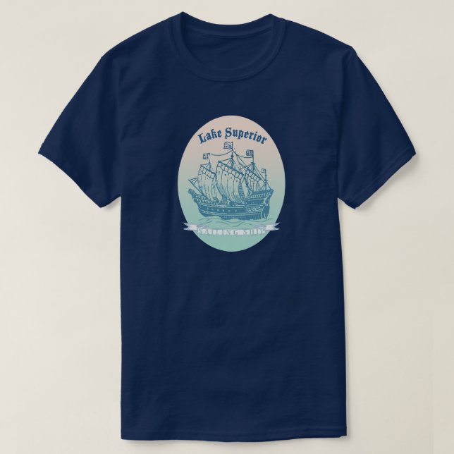 Camiseta Lago Superior de Navios Altos para Compradas Novel (Frente do Design)