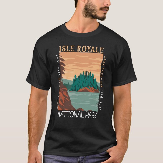 Camiseta Lago Superior do Parque Nacional Isle Royale (Frente)